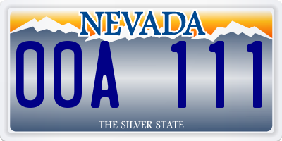 NV license plate 00A111