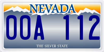 NV license plate 00A112