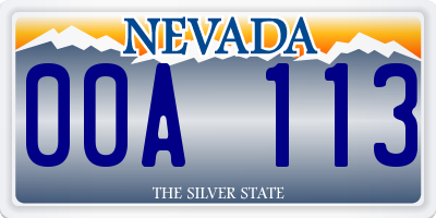 NV license plate 00A113