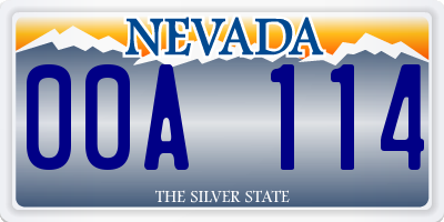 NV license plate 00A114