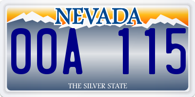 NV license plate 00A115