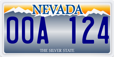 NV license plate 00A124