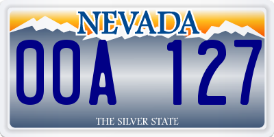 NV license plate 00A127