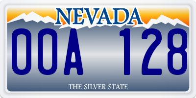 NV license plate 00A128