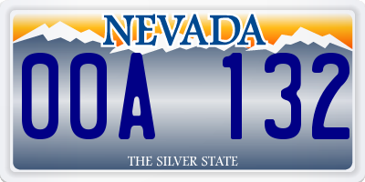 NV license plate 00A132