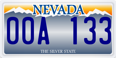 NV license plate 00A133