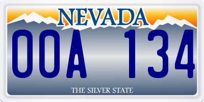 NV license plate 00A134