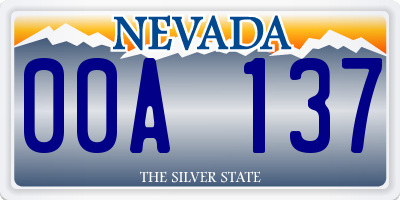 NV license plate 00A137