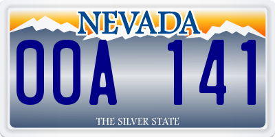 NV license plate 00A141