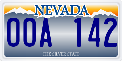 NV license plate 00A142