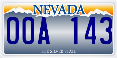 NV license plate 00A143