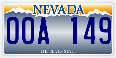 NV license plate 00A149