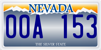 NV license plate 00A153