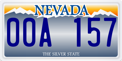 NV license plate 00A157