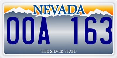 NV license plate 00A163