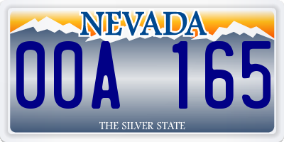 NV license plate 00A165