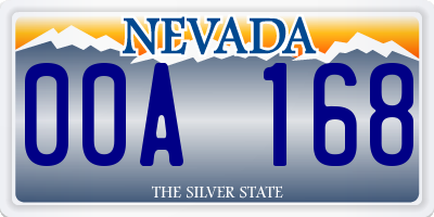 NV license plate 00A168