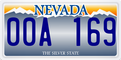 NV license plate 00A169