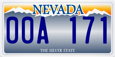 NV license plate 00A171