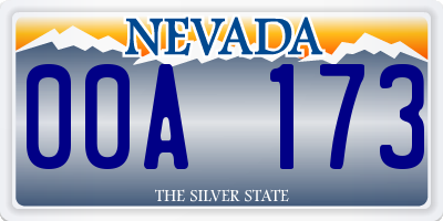 NV license plate 00A173