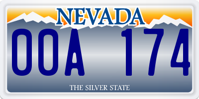 NV license plate 00A174