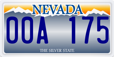 NV license plate 00A175