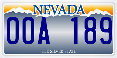 NV license plate 00A189