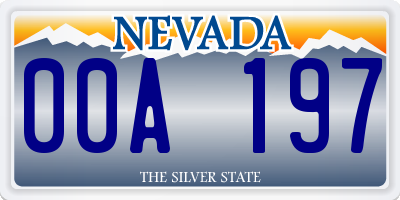 NV license plate 00A197