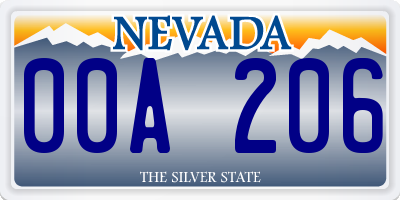 NV license plate 00A206