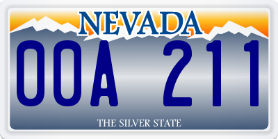 NV license plate 00A211