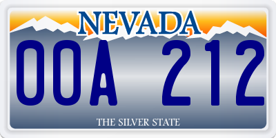 NV license plate 00A212