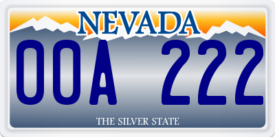 NV license plate 00A222