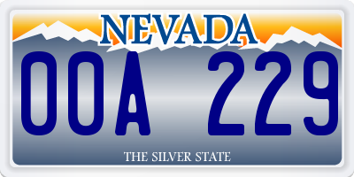 NV license plate 00A229