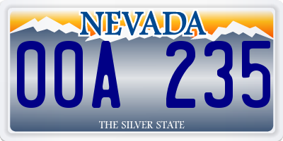 NV license plate 00A235