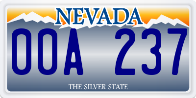 NV license plate 00A237