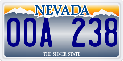 NV license plate 00A238