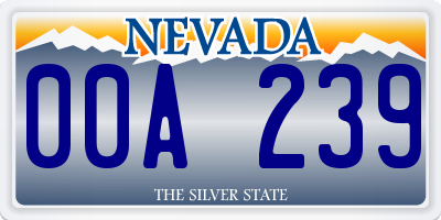 NV license plate 00A239