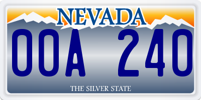 NV license plate 00A240