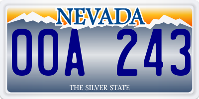 NV license plate 00A243