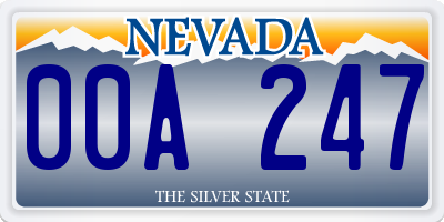 NV license plate 00A247