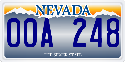 NV license plate 00A248