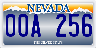 NV license plate 00A256