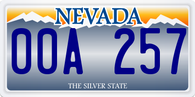 NV license plate 00A257