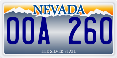 NV license plate 00A260