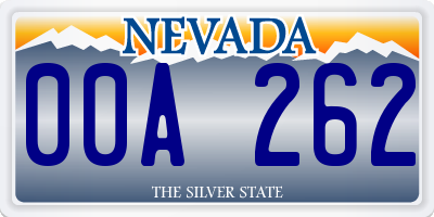 NV license plate 00A262