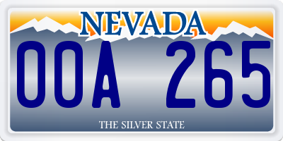 NV license plate 00A265