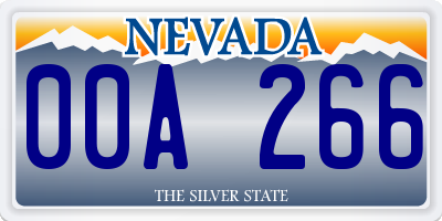 NV license plate 00A266