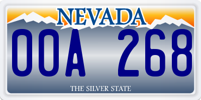 NV license plate 00A268