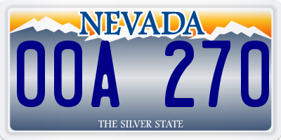 NV license plate 00A270