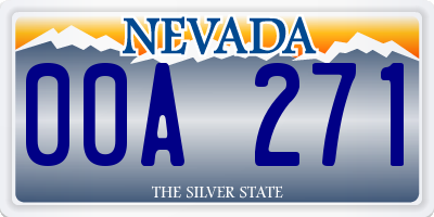 NV license plate 00A271